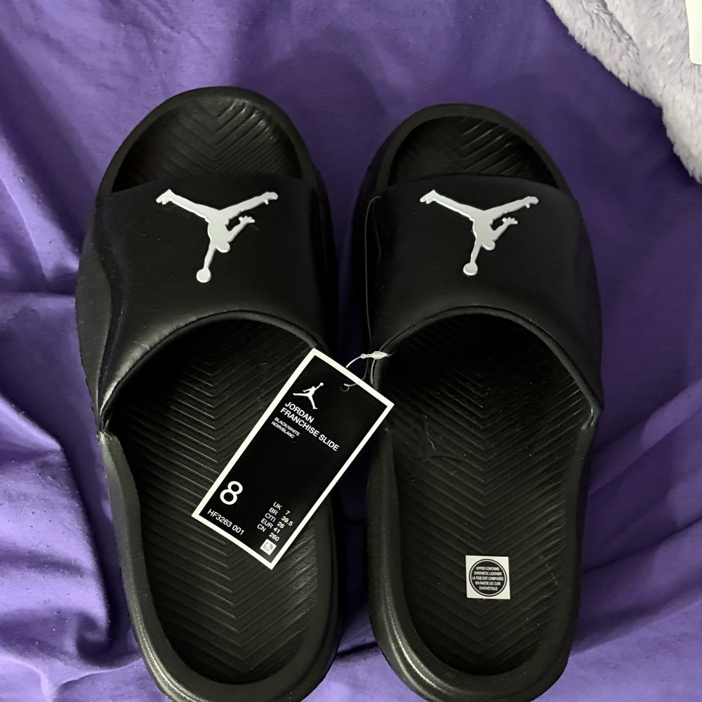 Jordan Black and White Slip-On Loafers